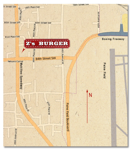 map of z's burger in mukilteo